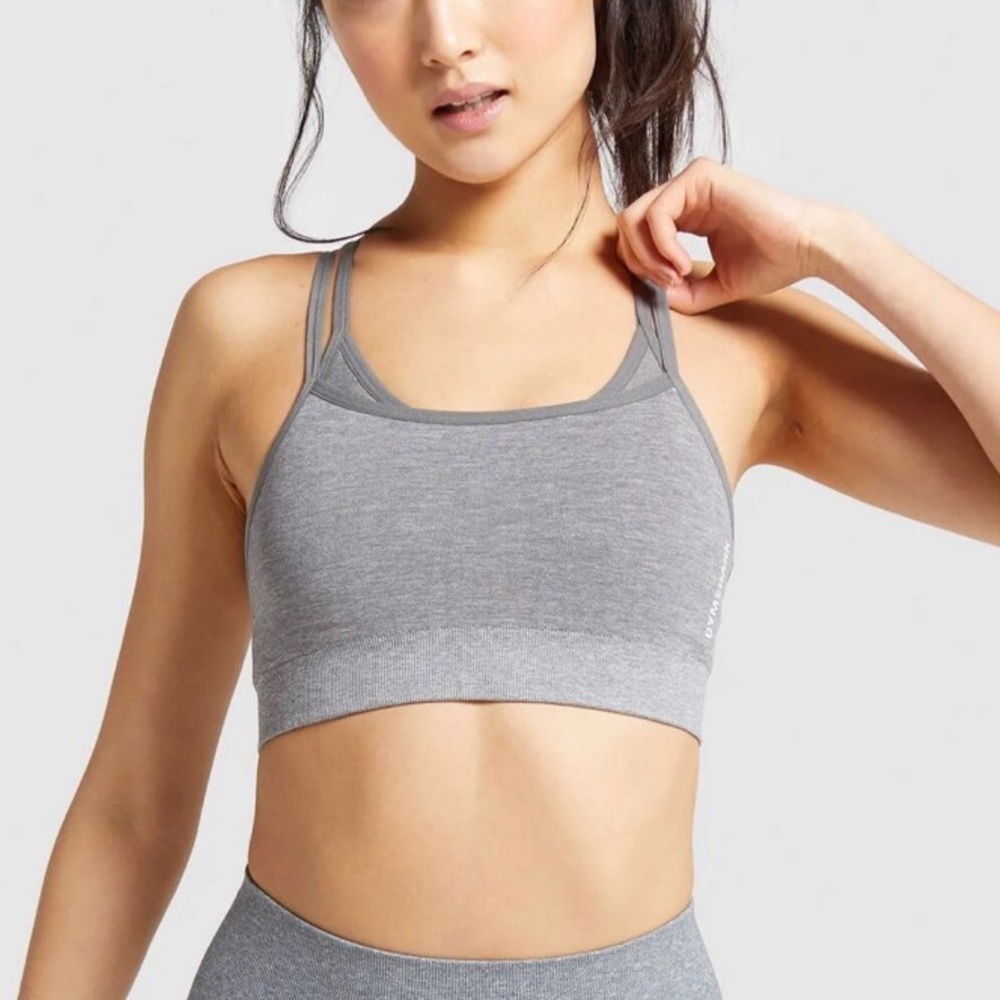 Gymshark Adapt Marl Seamless Sports Bra Grey size small